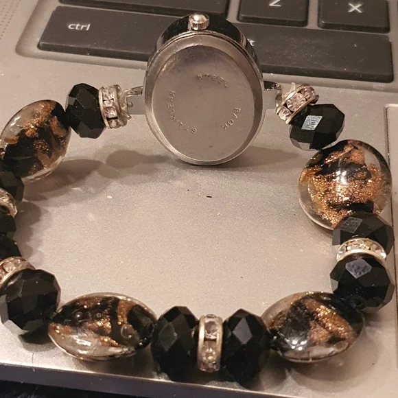 10/$20 Galdi Silver/Rhinestone Beaded Women's Watch - Picture 3 of 4